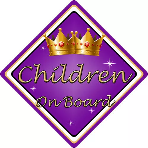 Baby On Board Car Sign ~ Children On Board ~ Purple