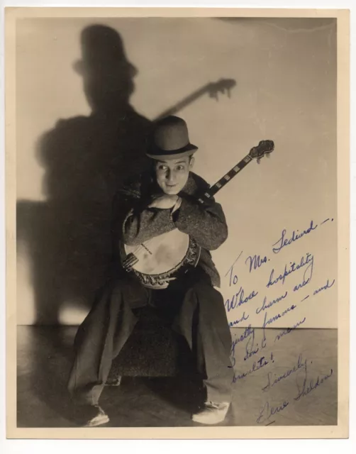 Autograph Signature Photograph Gene Sheldon Actor Mime Musician Banjoist Film