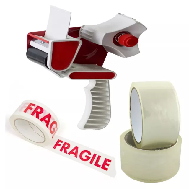 Tape Gun Dispenser 2 Or 3 Inch With Clear Or Fragile 48mm Tapes Heavy Duty CS