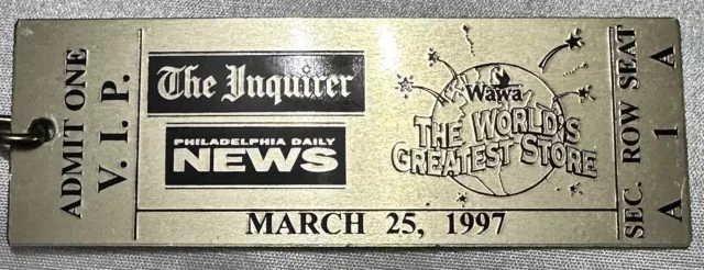 The Inquirer Philadelphia Daily News WAWA Store March 25, 1997 Ticket Keychain