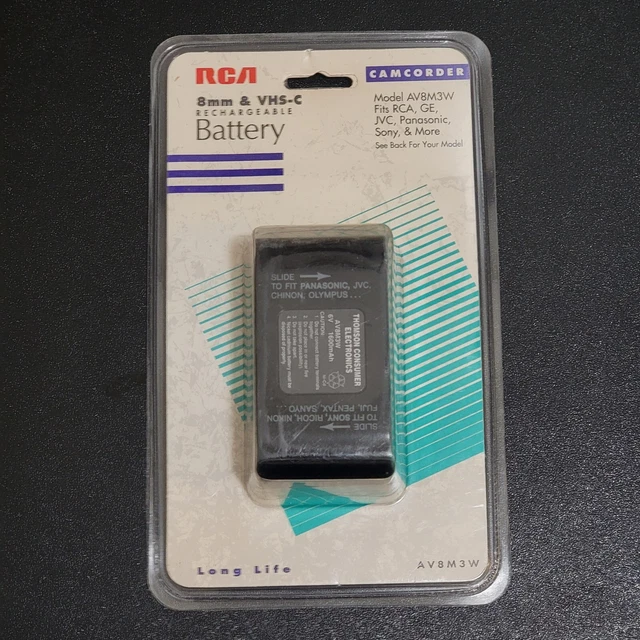 RCA RECHARGEABLE CAMCORDER 8mm / VHSC Battery Universal AV8M3W NEW