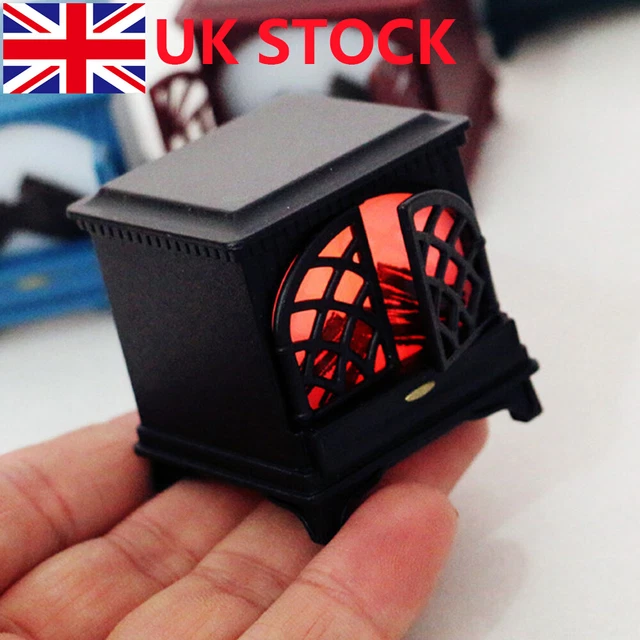 Dollhouse Mini Luminous Fireplace Plastic Model Doll's House Furniture Kids Toys