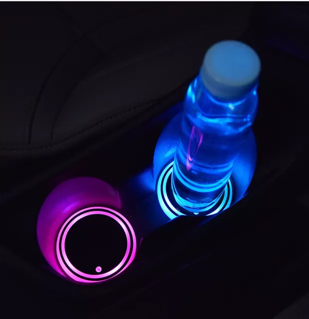 Colorful Cup Holder LED Light-up Coaster Solar & USB Charging Non-slip Coaster A 3