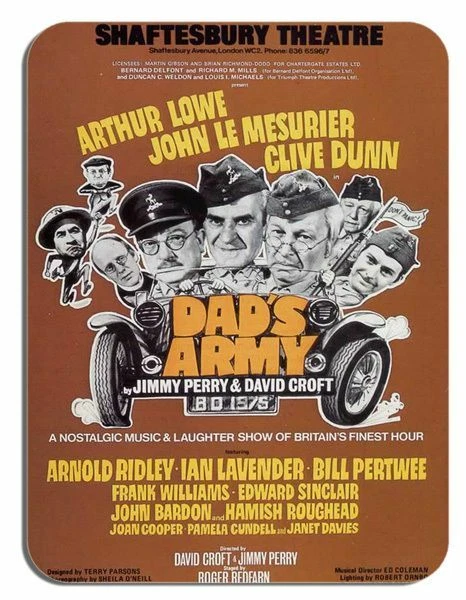 DADS ARMY CORPORAL Jones Clive Dunn Theatre Poster Mouse Mat. Novelty ...