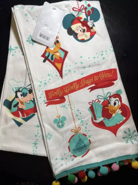 2023 Disney Parks Christmas Mickey Mouse Friends Holiday Kitchen Towel 24" X 30"