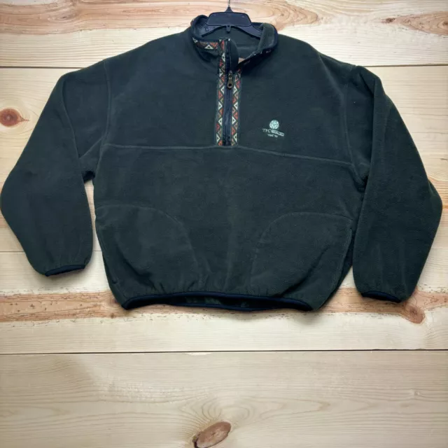 Suéter de lana vintage Woolrich suéter XL bosque verde 1/2 cremallera azteca EE. UU.