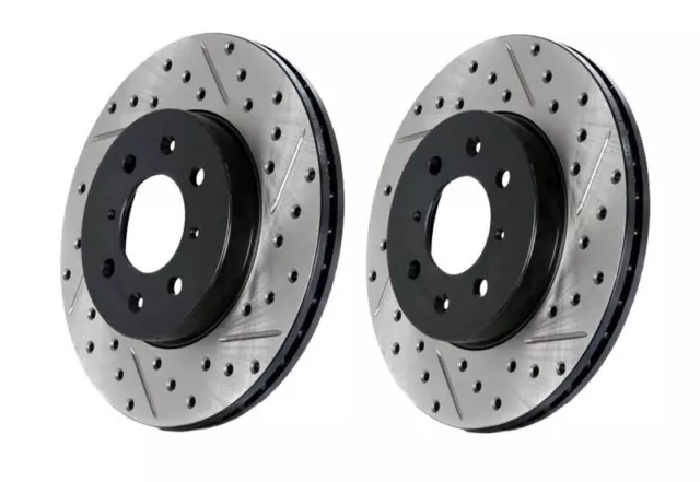 Stoptech Front Slotted Drilled Brake Rotors For 02-06 Acura Rsx Type S