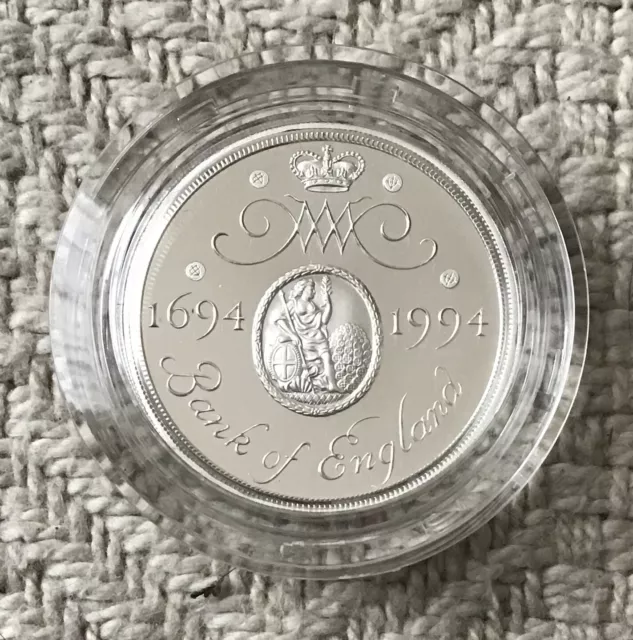 TERCENTENARY BANK OF ENGLAND 1694 - 1994 £2 SILVER PROOF COIN in Capsule