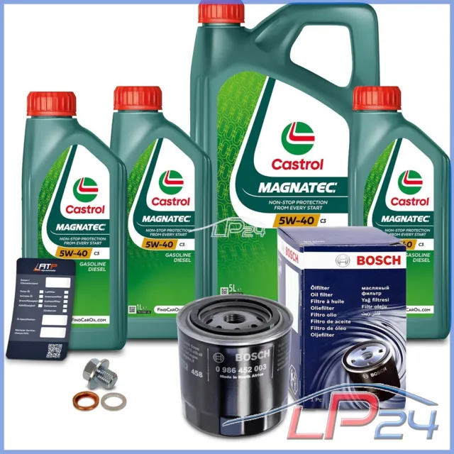 Bosch Filtre À Huile+8 L Castrol Magnatec 5W-40 Pour Nissan Pathfinder 2.5 Dci