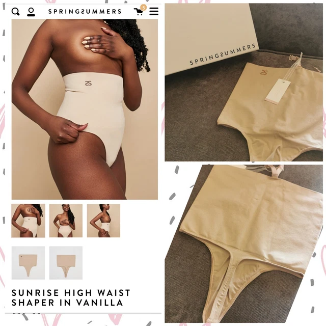 New Designer Springsummers SPANX Control Wear Thong High WAIST VANILLA M 10/12