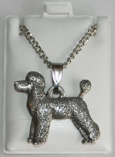 Poodle Sport Cut Dog Harris Fine Pewter Pendant w Chain Necklace USA Made