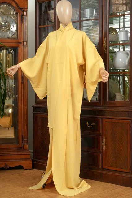 Dear Vanilla Japanese Silk Iromuji Kimono Women's Authentic Japan Made Vintage