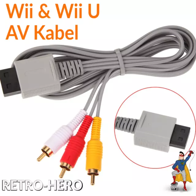 AV TV Kabel für Nintendo Wii - Wii U Scart Anschluss Videokabel Fernsehkabel