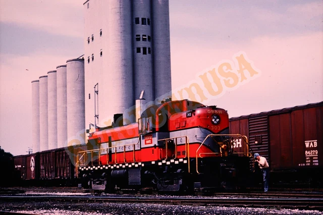 Vtg 1959 Duplicate Train Slide 303 Green Bay & Western Engine WI X6P124