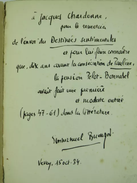 Emmanuel Buenzod – Ainsi la vie … -  Ecrivain Vaudois Suisse Romande – 1934 2
