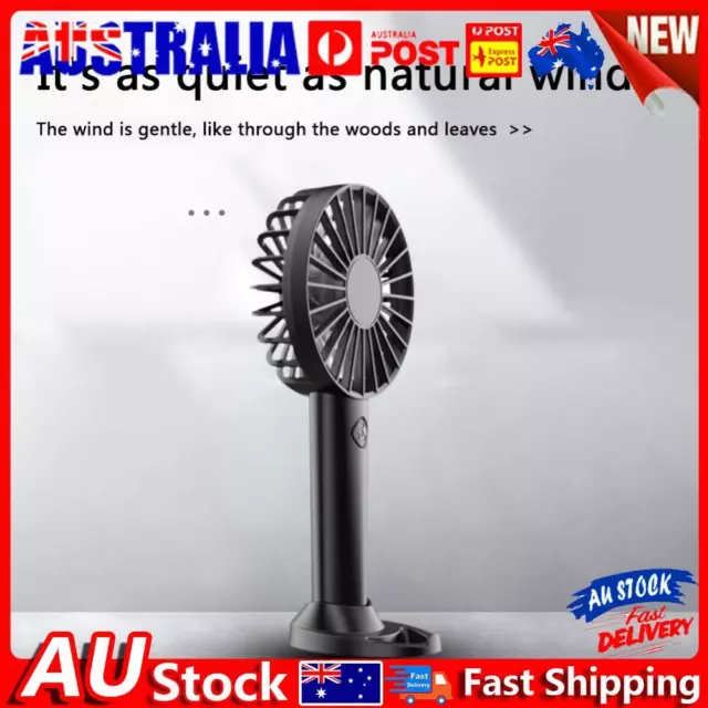 Handheld Fan Y2 Desk Fan USB Rechargeable 3 Speed Mini Personal Fan (Black)