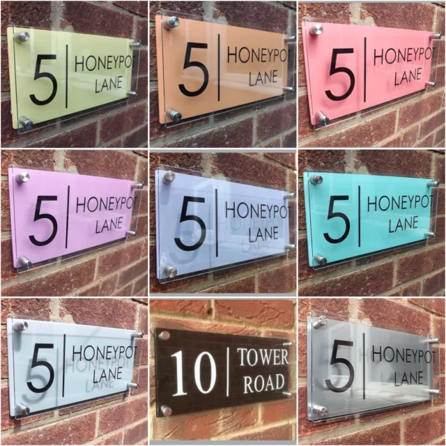 Modern House Number Plaques Bright Colour Modern Signs Door Plaque Numbers