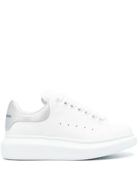 ALEXANDER MCQUEEN Womens White Larry Toe Wedge Leather Athletic Sneakers 39.5