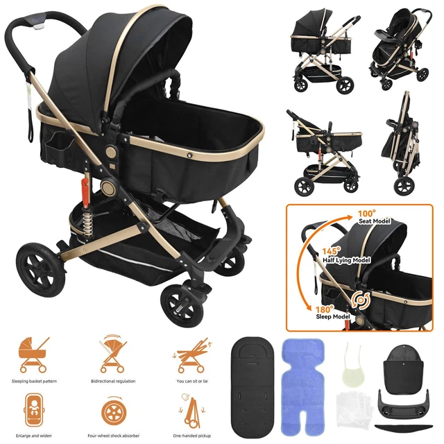 Baby buggy pram pushchair stroller 3 in 1 child lightweight folding