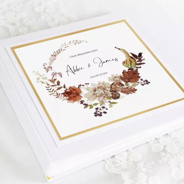 Personalised & Boxed 8" x 10" Autumn Wedding Photo Album