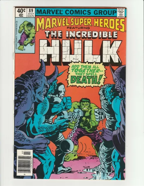 Marvel Super Heroes #89 Incredible Hulk Leader Ross Rhino Namor 8.0 Very Fine