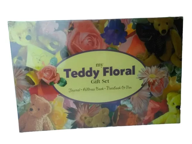 MY TEDDY FLORAL GIFT SET includes journal address book notebook pen UNOPENED