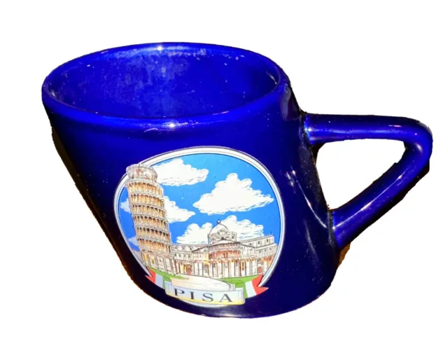Leaning Tower of Pisa Mug Dark Blue & Gold Mug Souvenir Mug Italian Mug