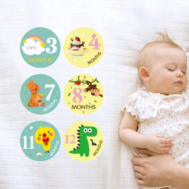 12 Pcs Baby Monatliche Aufkleber Wasserfeste Sticker Niedlich