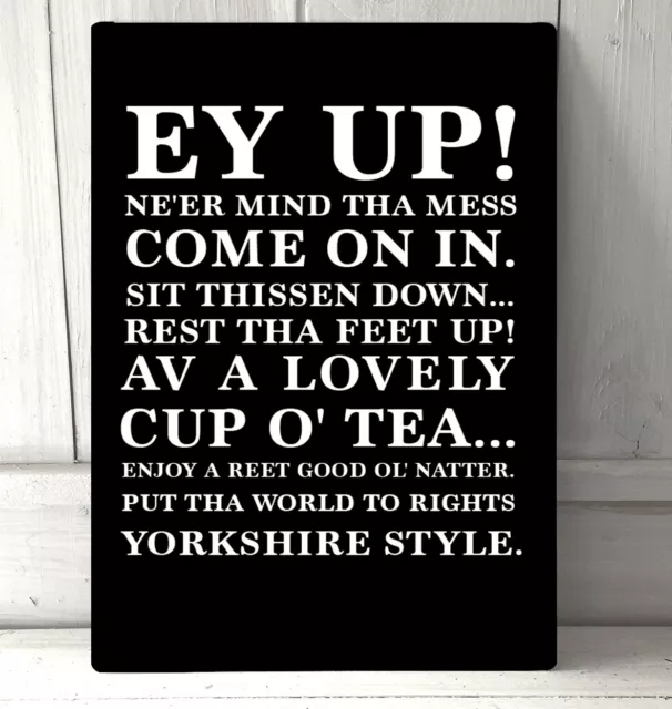 Yorkshire Dialetto Slang Divertente Citazioni A4 Placca Metallo Segno Muro Art