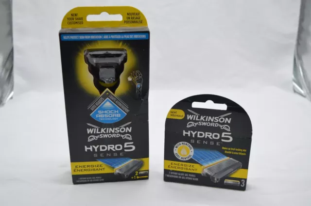 Lot Rasoir Wilkinson Hydro 5 Sense + 5 lames NEUF recharge pack