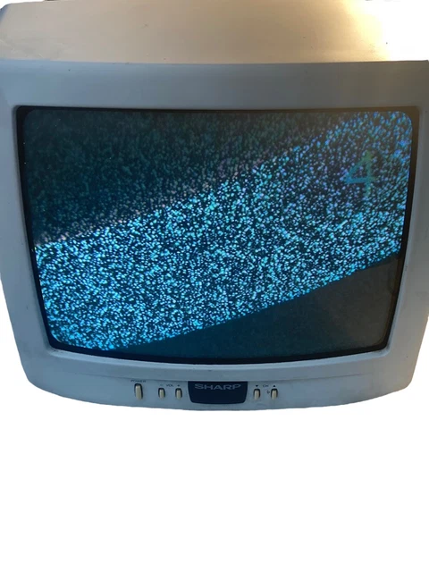 SHARP 13” Color CRT Television Model 13F-M150 Retro Gaming TV Works White remote