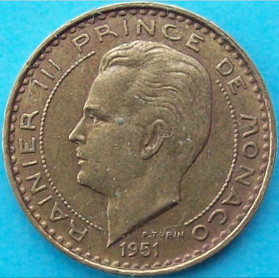 Pièce De Monnaie 10 Francs 1951 Monaco