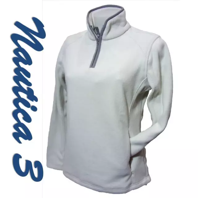 Slam Pile Lummy Da Donna Con Mezza Zip Taglia L Bianco Maglia Invernale Nautica