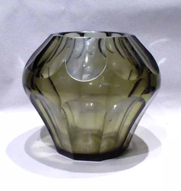 Vase à pans Verre Fumé Milieu  19ème