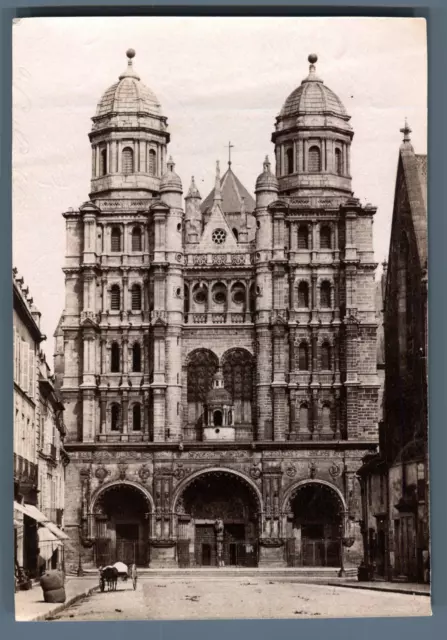 France, Dijon, l&#039;église Saint-Michel de Dijon Vintage albumen print.  Tir