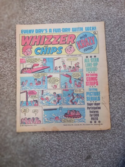 Vintage WHIZZER & CHIPS Comic 10th February 1979 by IPC Magazines Ltd.