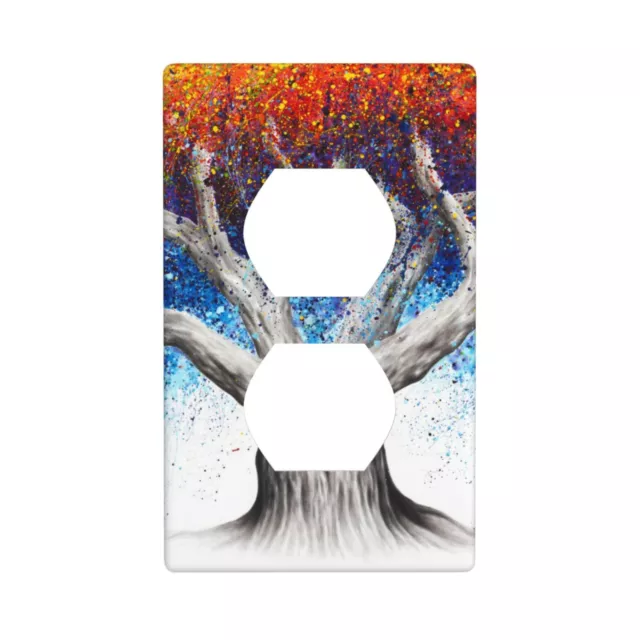 Colorful Tree Oil Painting Wall Plate Light Switch Cover Faceplate Switchplate