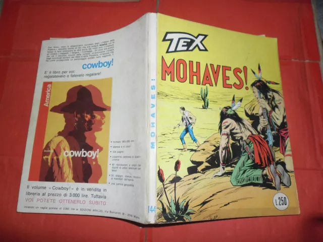 TEX GIGANTE da lire 250 in copertina N°144 b-ORIGINALE 1 edizione AUDACE BONELLI