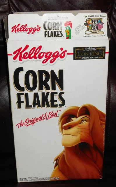 2004 Disney's The Lion King "Simba" Corn Flakes Empty Cereal Box