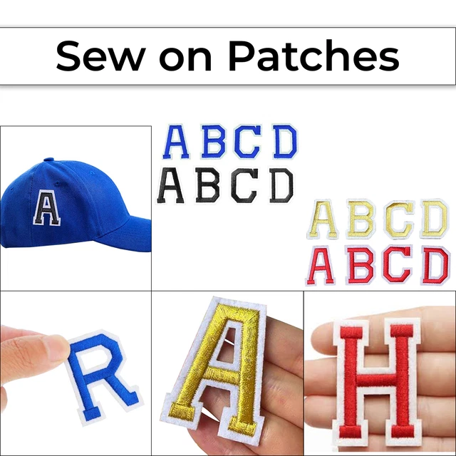 LETTER PATCHES A to Z Alphabets Large Letters Iron On Sew On Patches