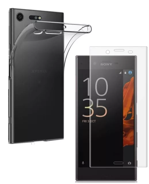 VERRE TREMPÉ + COQUE ANTICHOC TRANSPARENTE Pour SONY XPERIA XZ PREMIUM PROTECT