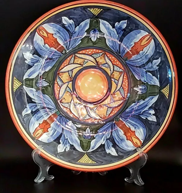 Michelangelo Rafaello Dinner Plate 12.75" Made and Hand Painted in Italy.