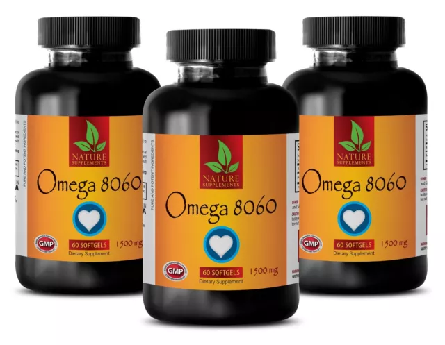 Omega 3 Supplement - OMEGA 8060 3000mg - Support The Levels Of Serotonin - 3 Bot