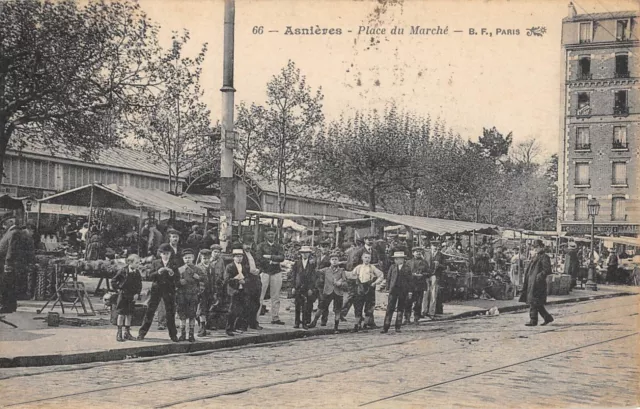 Cpa 92 Asnieres / Place Du Marche