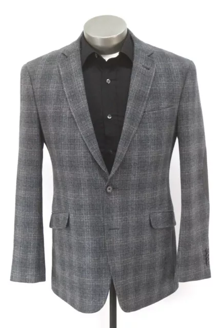 blue plaid JOSEPH ABBOUD tweed blazer suit jacket sport coat wool slim fit 40 R