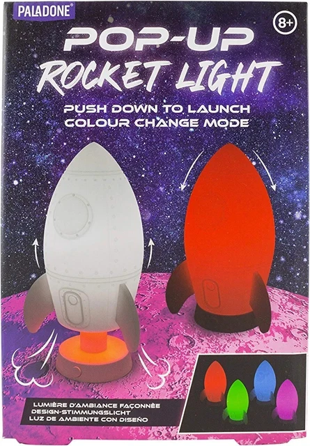 21 cm Pop-Up Rocket Cambio de Color Lámpara Espacial Niños Iluminación Niños