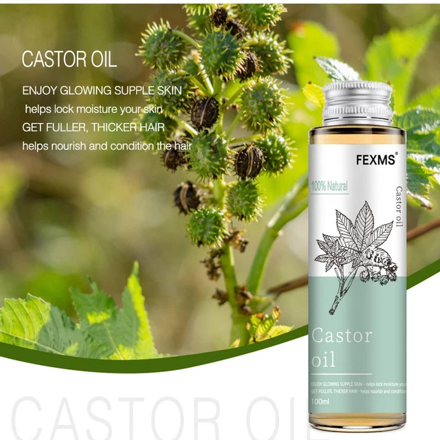 Aceite portador puro de aceite de ricino para piel, crecimiento del cabello, masaje 1 pieza Q7D9