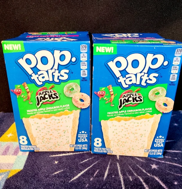 (2 BOXES) KELLOGGS Frosted Apple Jacks Pop Tarts 16 Toaster Pastries