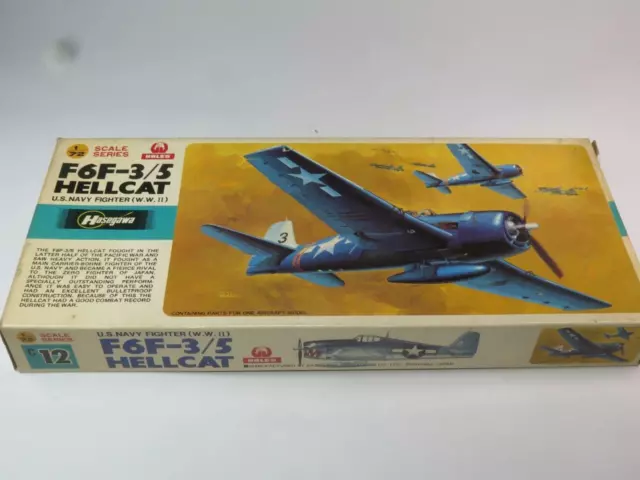 Hasegawa 1/72 Maquette Aircraft Kit Grumman F6F-3/5 Hellcat Scellé 1980s
