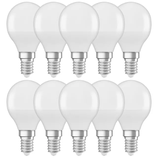 10 x Osram LED Leuchtmittel Tropfen 5,5W = 40W E14 matt 470lm Neutralweiß 4000K